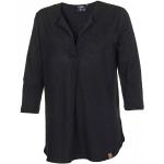 Chemises Ivanhoe noires en lin à motif Suède en lin à manches trois-quart Taille L look fashion pour femme 