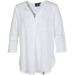 Tuniques en lin Ivanhoe blanches en lin à motif Suède à manches trois-quart Taille L look fashion pour femme 