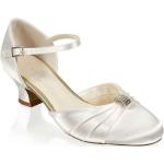 Sandales à talons blanc d'ivoire à bouts ouverts Pointure 36 avec un talon entre 3 et 5cm look vintage pour femme 