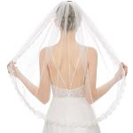 Voiles de mariée blanc d'ivoire en dentelle de mariée Taille L look fashion pour femme 