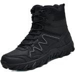 Chaussures de randonnée noires à rayures en caoutchouc imperméables Pointure 40 look militaire pour homme 