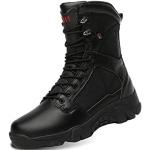 Chaussures de randonnée noires à rayures en caoutchouc imperméables Pointure 47 look militaire pour homme 