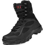 Chaussures de randonnée noires à rayures en caoutchouc imperméables Pointure 44 look militaire pour homme 
