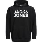Sweats Jack & Jones Noos noirs en coton à capuche Taille XXL plus size look fashion pour homme en promo 