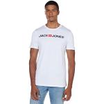 T-shirts Jack & Jones Noos blancs en caoutchouc à manches courtes à manches courtes Taille 5 XL plus size look fashion pour homme 