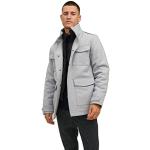 Manteaux en laine Jack & Jones Field gris clair à col montant Taille M look fashion pour homme en promo 