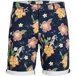 JACK & JONES Jpstbowie Jjshort Sa Printed Sn Short Chino, Sky Captain/détail : Rose Whittered, S Homme