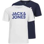 JACK&JONES JUNIOR Jjecorp Logo Tee S Crew Neck 2 pièces JNR T-Shirt, Blazer Bleu Marine/Paquet : Blazer Bleu Marine avec Large imprimé Blanc, 128 cm Garçon
