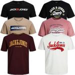 JACK & JONES Lot de 6 t-shirts - Male Core Print - Col en O - Pour homme - Multicolore - Large