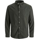 Chemises oxford Jack & Jones vertes à manches longues col kent Taille 3 XL plus size classiques pour homme 