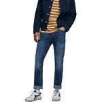 JACK & JONES Jeans pour Hommes TIM - Jambes Droites, Coupe ajustée - Devant Plat - Modèle TIM Original, Couleurs:Bleu-foncé-2, Taille de Pantalon:29W / 30L
