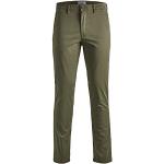 Pantalons chino Jack & Jones verts en coton tapered stretch W34 look fashion pour homme 