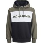 Polaires Jack & Jones verts à logo en polaire à capuche Taille XL look color block pour homme 