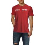 T-shirts Jack & Jones rouges à logo à manches courtes à manches courtes Taille XS classiques pour homme 