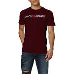 T-shirts Jack & Jones rouges à logo à manches courtes à manches courtes Taille XS classiques pour homme 