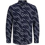Chemises Jack & Jones bleu marine imprimées Taille L look casual pour homme 