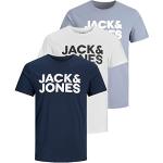 JACK & JONES T-shirt LOLO TEE SHORT SLEEVES CREW NECK CORE TTT, Flint/bleu marine/blanc, M