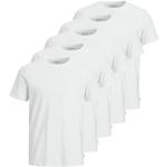 T-shirts Jack & Jones blancs en coton à manches courtes bio à manches courtes à col rond en lot de 5 Taille M look fashion pour homme 