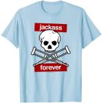 Jackass Forever Red Skull And Crutches Warning Logo T-Shirt