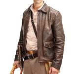 JACKETZONE Veste de cowboy western marron en cuir véritable pour homme | Indiana Jones Jacket Harrison Jacket, Marron - Cuir, XXXL