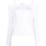 T-shirts Jacquemus blancs en jersey à manches longues à épaules dénudées pour femme 