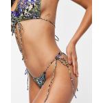 Jaded London - Bas de bikini noué sur les côtés à imprimé papillon irisé-Multicolore