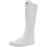 Bottines blanches à strass à lacets pour pieds larges à fermetures éclair Pointure 38,5 look fashion pour femme 
