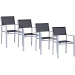 Jan Kurtz Ensemble de 4 fauteuils de jardin Cubic noir PxHxP 57x85x45cm