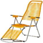 Chaises longues en aluminium jaunes en aluminium 