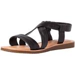 Sandales en cuir pour pieds larges Pointure 37 avec un talon jusqu'à 3cm look fashion pour femme 