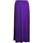 Jupes longues Janisramone violettes en viscose maxi Taille XXL look fashion pour femme 