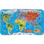 Puzzles géographie Janod en bois imprimé carte du monde de 9 à 12 ans 