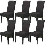 Housses de chaise noires à rayures en tissu extensibles en lot de 6 pour enfant en promo 