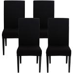 Housses de chaise noires à rayures extensibles en lot de 4 