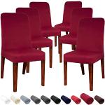 Housses de chaise rouge bordeaux extensibles modernes 