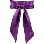 Ceintures de mariage violettes en satin à noeud Tailles uniques classiques pour femme 
