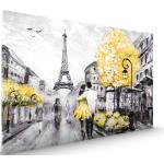 Tableaux jaunes en métal enduits Tour Eiffel 