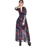 Jawbreaker Night Meadow Maxi Dress Femme Robe Longue Multicolore L 93% Polyester, 7% Élasthanne