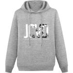 JCVD Jean Claude Van Damme Initials Graphic Men's Hoodie Sweatshirt Gray S-3XL
