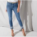 Jeans bleus en coton délavés Taille XXL look fashion pour femme en promo 