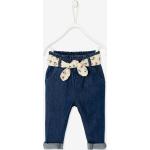 Jeans Vertbaudet bleus à fleurs en coton Taille 3 mois pour bébé de la boutique en ligne Vertbaudet.fr 
