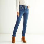 Jeans droits Blancheporte bleus en coton délavés stretch Taille L pour femme en promo 