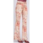 Jeans imprimés Guess roses patchwork en coton mélangé stretch 