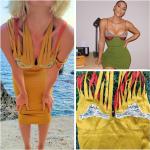 Robes de cocktail jaunes en fil filet Kim Kardashian maxi Taille XS look fashion pour femme 