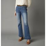 Jeans flare bleus en coton bruts stretch Taille XS look fashion pour femme en promo 