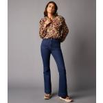 Jeans flare bleus en coton bruts stretch Taille L look fashion pour femme en promo 