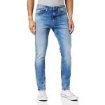 Jeans droits Tommy Hilfiger Wilson bleues claires en denim stretch Taille L W33 look Hip Hop pour homme en promo 