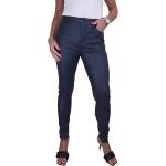 Jeans pour Femmes À Taille Haute en Similicuir Extensible Pantalon Skinny pour Femmes, Bleu Marine 38-50 (50)