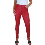 Jeans pour Femmes À Taille Haute en Similicuir Extensible Pantalon Skinny pour Femmes, Rouge 38-50 (42)