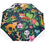 Parapluies pliants gris à motif pandas look fashion 